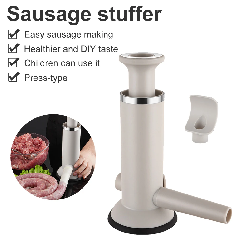 

Manual Sausage Stuffer Press Type Plastic 2 In 1 Sausage Making Machine Meatball Maker with Funnel and Scoop Kitchen Accessories