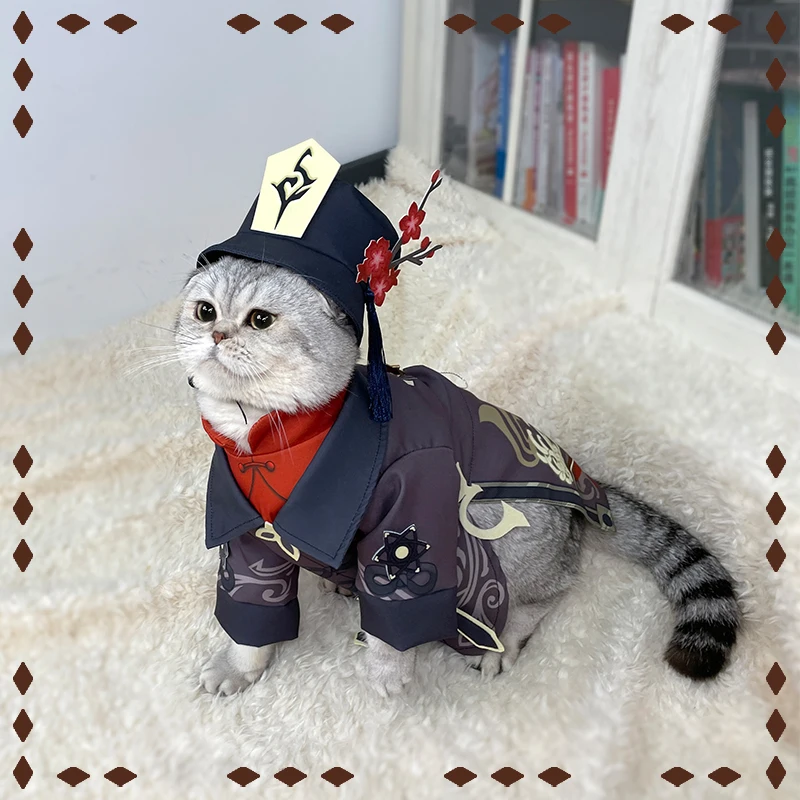 

Аниме Genshin Impact Hu Tao головной убор в виде маленькой кошки с капюшоном костюмы для косплея весенне-Осенняя детская шапка