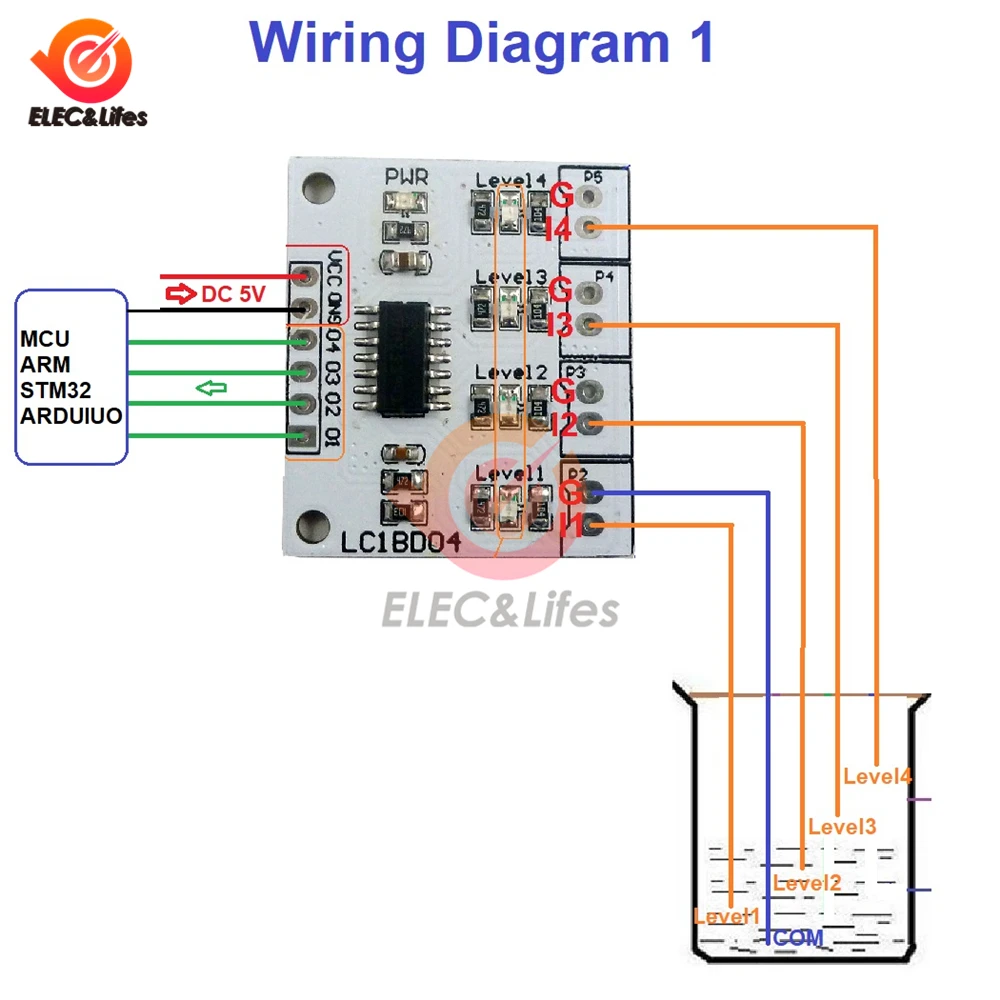 DC 5 В 7-12MA 4 цифровой индикатор уровня воды и жидкости плата контроллера сенсорный