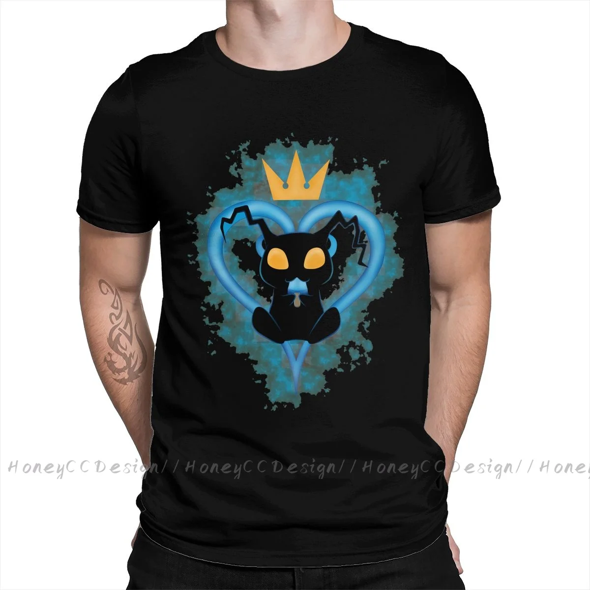 Kingdom Hearts Print Cotton T-Shirt Camiseta Hombre Ice-cream Heartless For Men Fashion Streetwear Shirt Gift