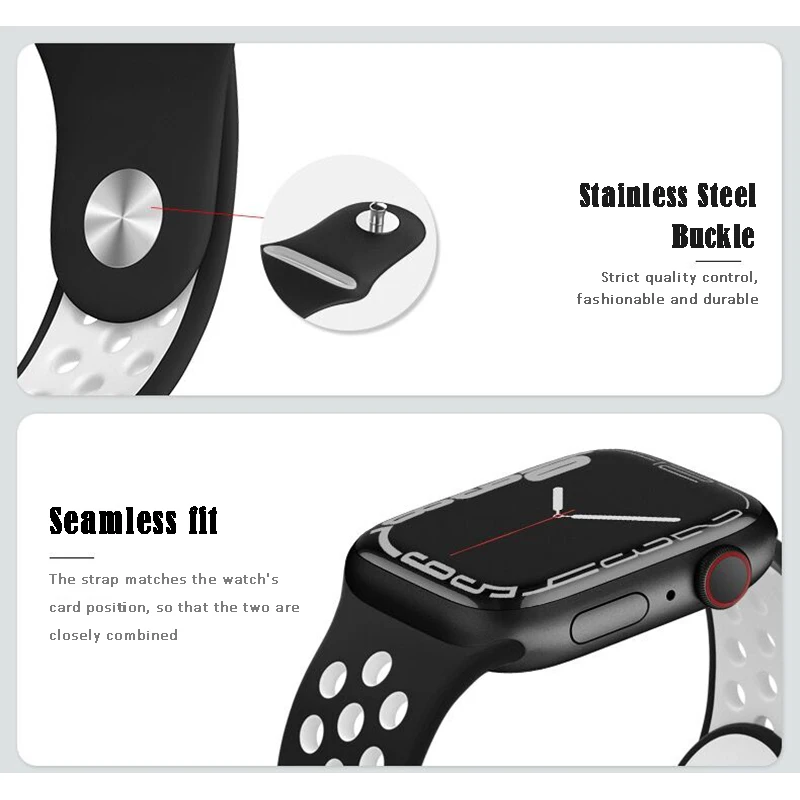 Silicone Strap for apple watch band 44mm 45mm Ultra 49mm 41mm 40mm 38mm 42mm 45 mm Sport Bracelet iWatch series 7 3 4 5 6 SE 8