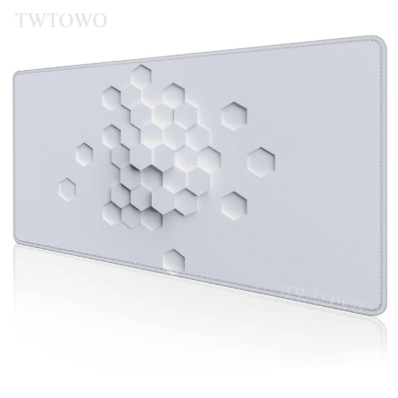 

White Aesthetic Mouse Pad Gamer XL Custom HD Home Mousepad XXL Desk Mats Anti Slip Natural Rubber Carpet Office PC Mouse Mat