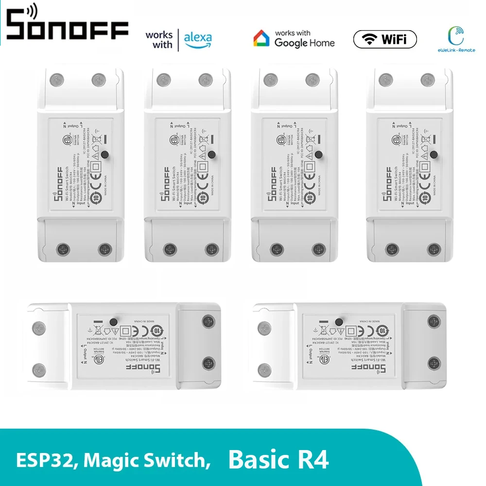 

SONOFF Basic R4 WiFi DIY Iterruptor Smart Switch Пульт дистанционного управления Умный дом eWeLink Управление через приложение Работа с Alexa Google Home