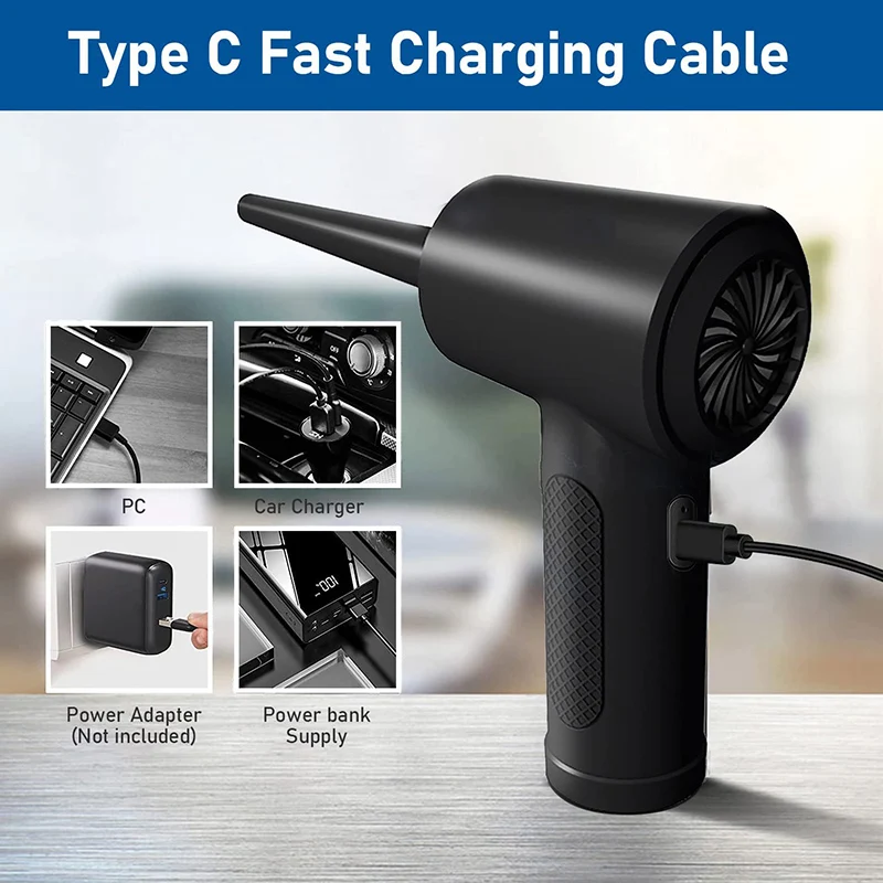 

Compressed Air, Canned Air Duster Computer Cleaner, Portable Car Vacuum 51000RPM, Mini Handheld Air Blower Rechargeable 10000mAh
