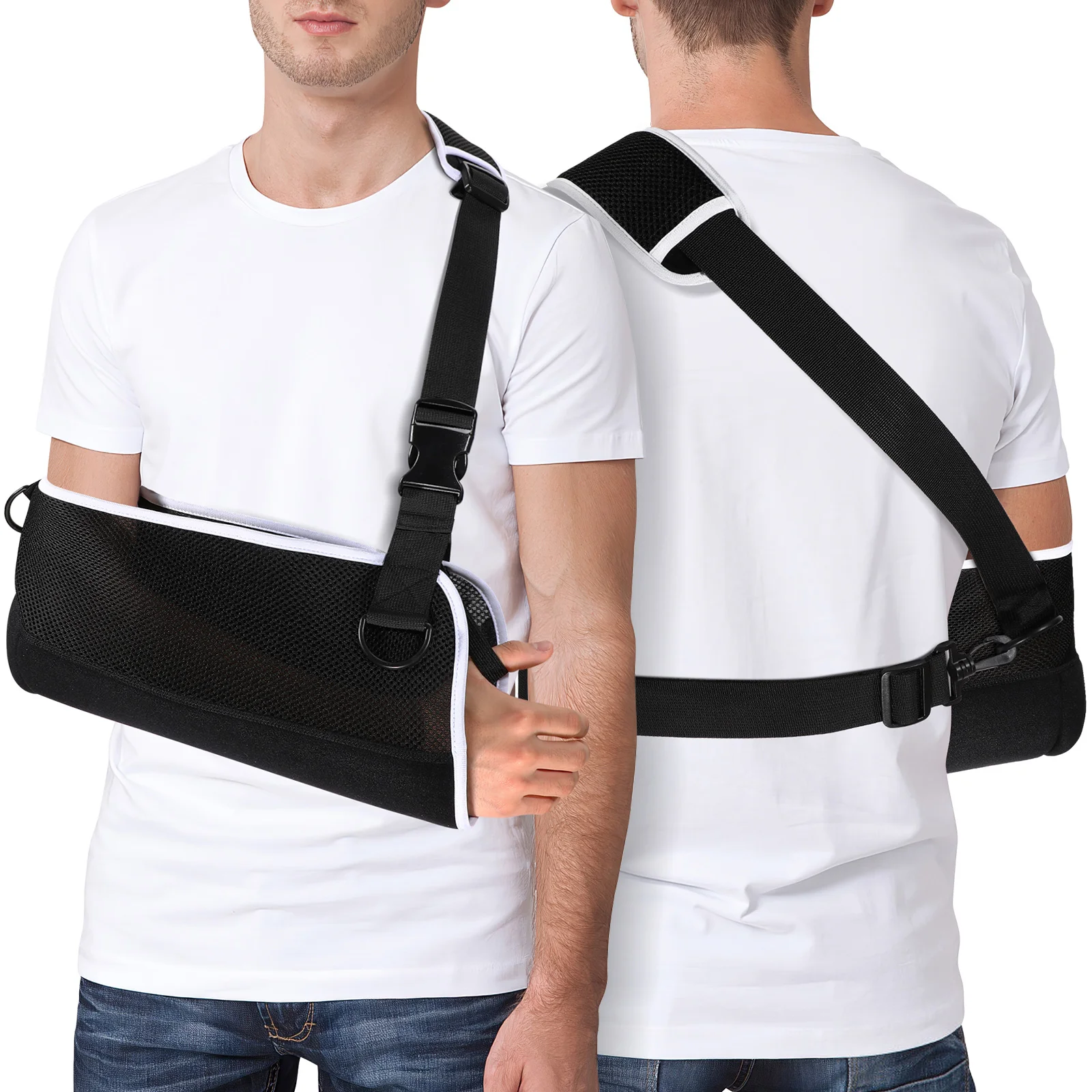 

Men's Suspenders Fracture Sling Rotator Cuff Support Arm Elbow Injury Mesh Right Brace Man