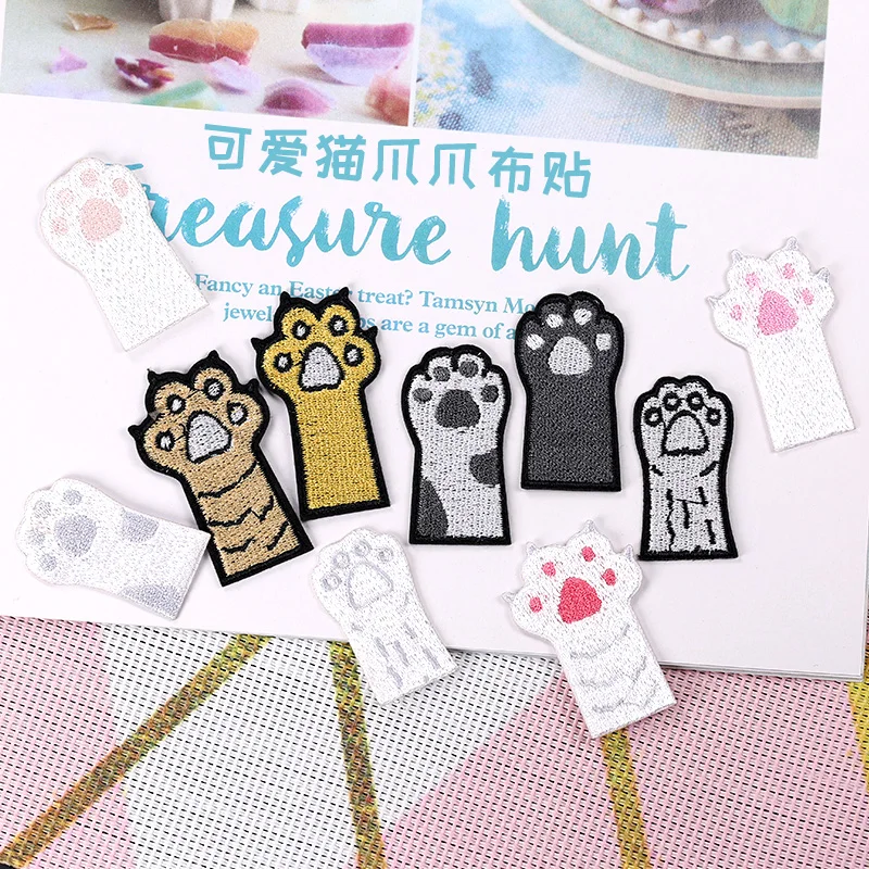 

Palm Cat Claw Cartoon Cute Kids Children Iron on Patch Embroidered Badge Sticker on Clothes Applique Patches for Clothing Sewing