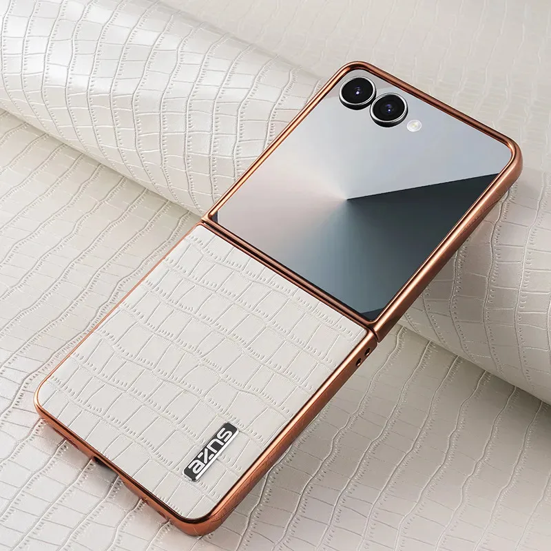 Фото Чехол Skinlee для Samsung Galaxy Z Flip 8 5G с крокодиловым узором, ударопрочный мягкий чехол для Samsung Galaxy Z Flip 8 5G. №5