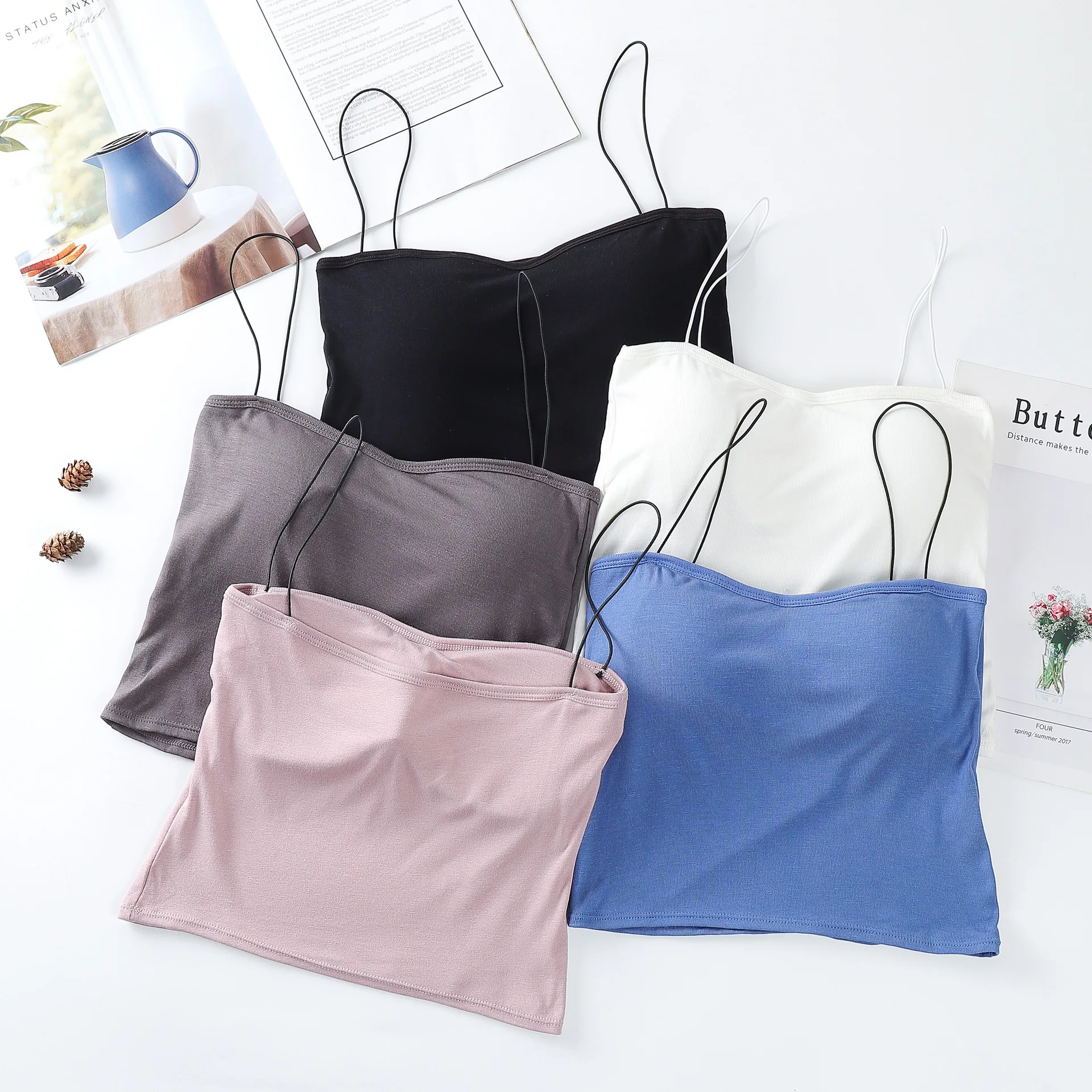 

New Sling Tank Top Women Sexy Wearing Comfortable Underwear Camisole Beauty Undershirt Strap Beautiful Back Camisole Tube Top