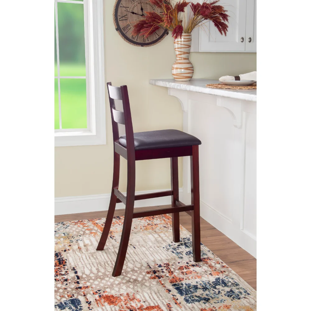

Norben 30" Ladder Back Bar Stool, Espresso