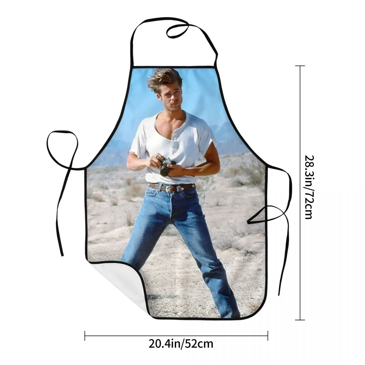 Фото Фартук-нагрудник Brad Pitt Young Handsome Aprons для шеф-поваров, готовки, уборки на кухне, для женщин и мужчин, для садоводства №3