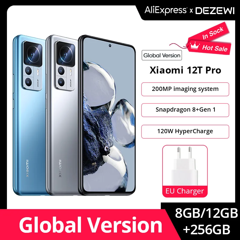 

Global Version Xiaomi 12T Pro Smartphone 8/12GB+256GB Snapdragon 8+Gen 1 NFC 200MP Camera 120Hz Display 120W HyperCharge 5000mAh