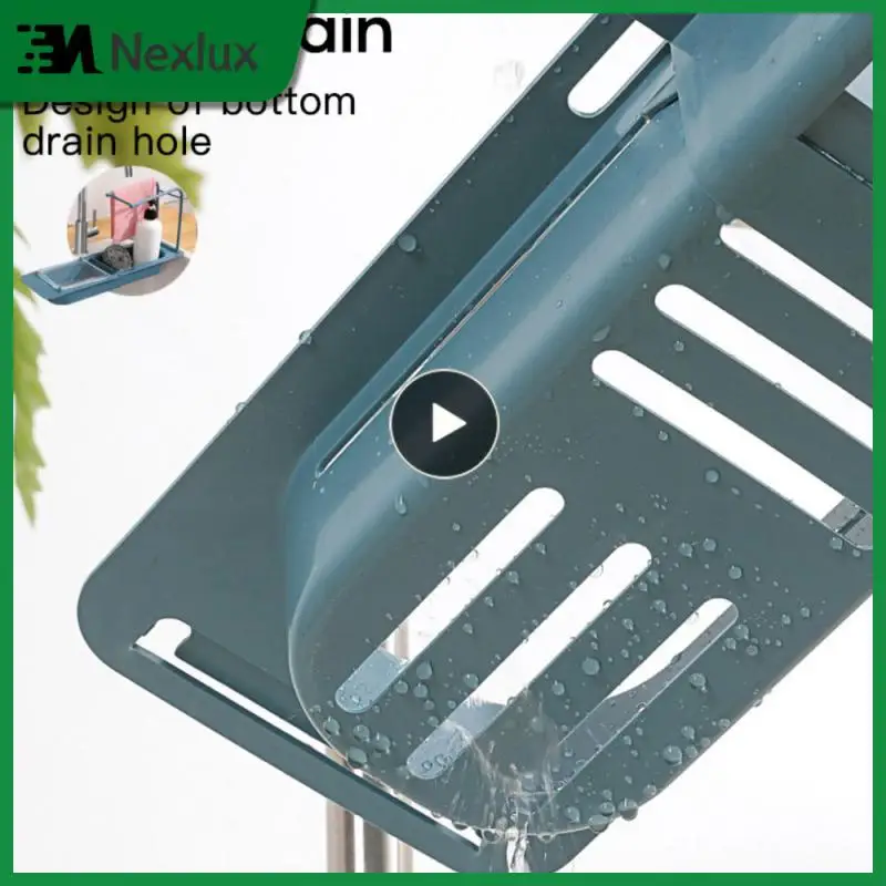 

Adjustable Sink Storage Rack Telescopic Sink Storage Rack Soap Sponge Drain Basket Kitchen Bathroom Accessories Home Supplies