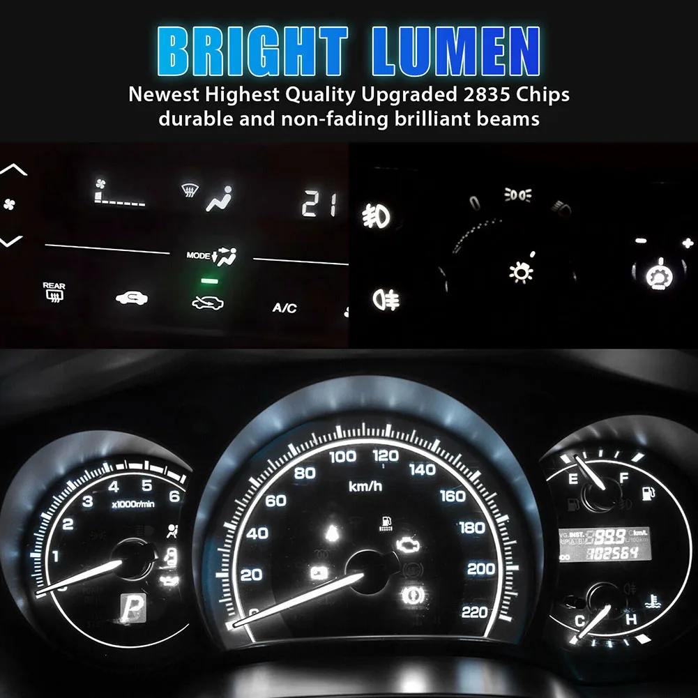 

20Pcs Super Bright T3 Led Bulb Canbus Car Interior Lights Indicator Dashboard Warming Instrument 1210 SMD Lamps Light Bulbs