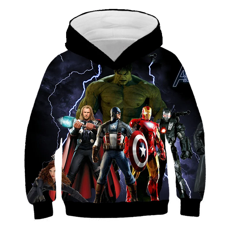 

Marvel Superhero Captain America Hulk Spiderman Hoodies For Kids Boys Girls Sweatshirts Fashion Children's Hoodies 3 To 14 Ys