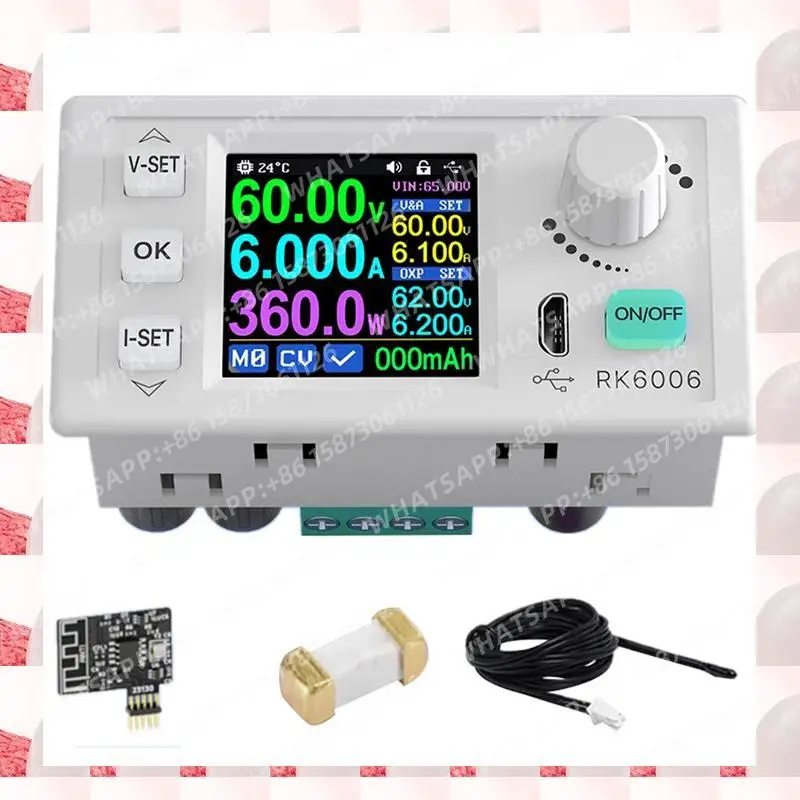 Фото ABGN RK6006-BT Понижающий преобразователь питания с цифровым управлением 60 В 6 А 4-значный COMM Регулируемый понижающий станок постоянного тока в постоянный ток №1