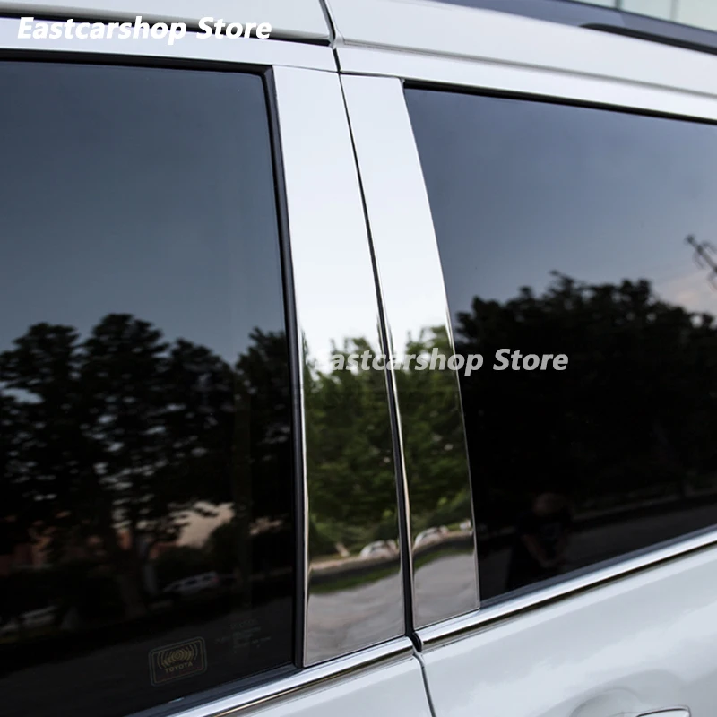 Фото Для Toyota Sienna XL 2022 2021 Автомобильная нержавеющая сталь средняя центральная колонка для поликарбоната оконная отделка B C столбик Хромовая накл... №4