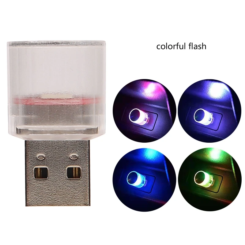 

Миниатюрный светодиодный USB-светильник для автомобиля, моделирующий освещение для салона автомобиля, романтическая лампа для комнаты, ночн...