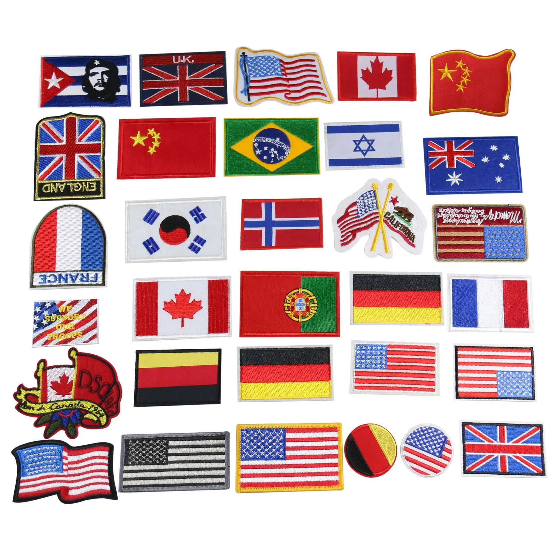 

Russia Spain USA France National Flag Patches for Clothing Embroidery Patches on Clothes DIY Pants Jackets Accessories Patch