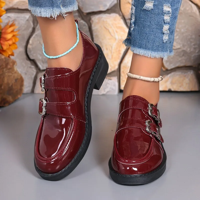 Модные весенние туфли для колледжа на массивном каблуке женские туфли-лодочки из