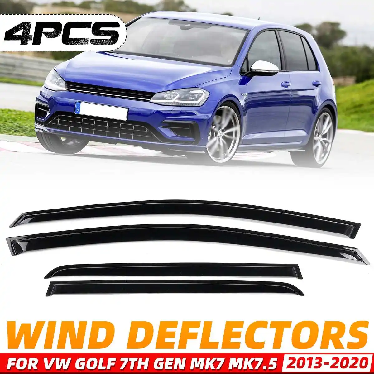 

4 шт. автомобильные ветровые дефлекторы затемненные оконные козырьки Солнце Дождь защитные вентиляционные дефлекторы для VW для Golf 7-го поко...