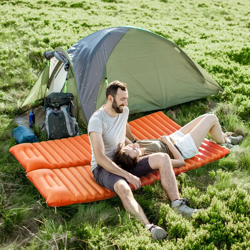 Self-inflatable TPU mattress, suitable for camping portable hiking, thickened single and double beds, no need to pump, equipped