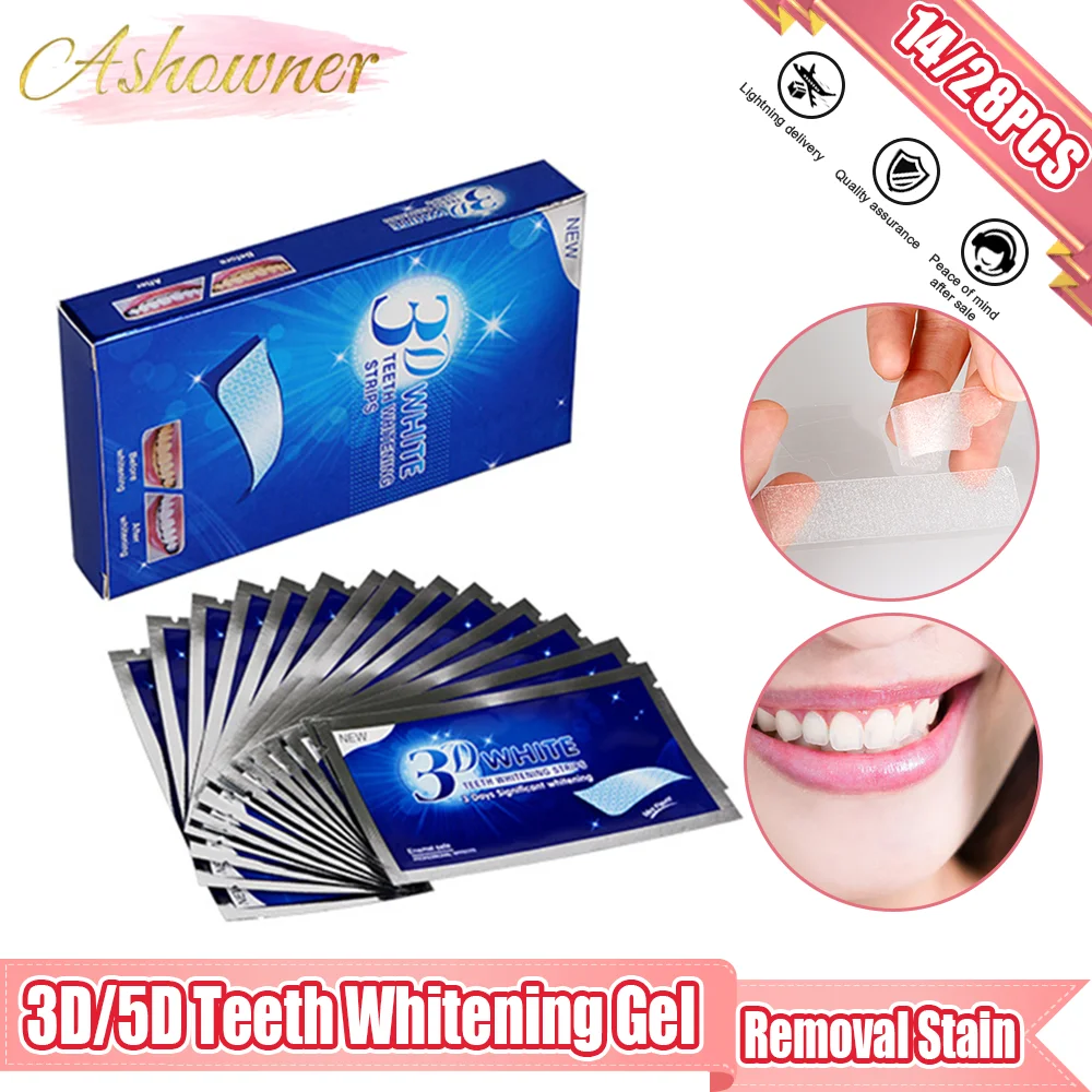 

5D/3D Gel Teeth Whitening Strips White Tooth Oral Care Kit False Teeth Veneers Whiten Gel Removal Stain Oral Hygiene Care Tools