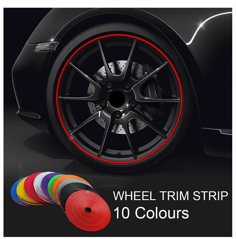 

8M/ Roll Rim Blades Car Wheel Rim Protector Decoretion Strip Vehicle Tire Guard Line Rubber Moulding Trim Car Styling Accessory