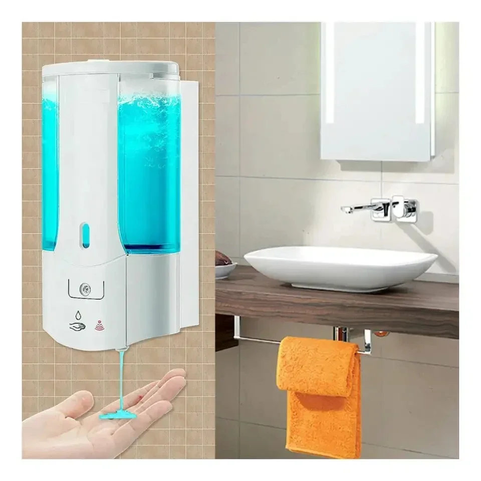

Wall Mounted Bathroom Soap Dispenser Shampoo Dispenser Liquid Soap Container with Automatic Sensor for Kitchen Hotel Accessories
