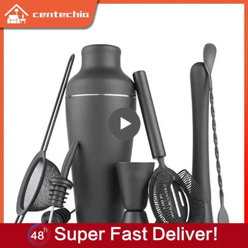 

1/2/3PCS 8-piece Set Matte Black Stainless Steel Cocktail Shaker Set Bar Tools For Bartender Drink Party