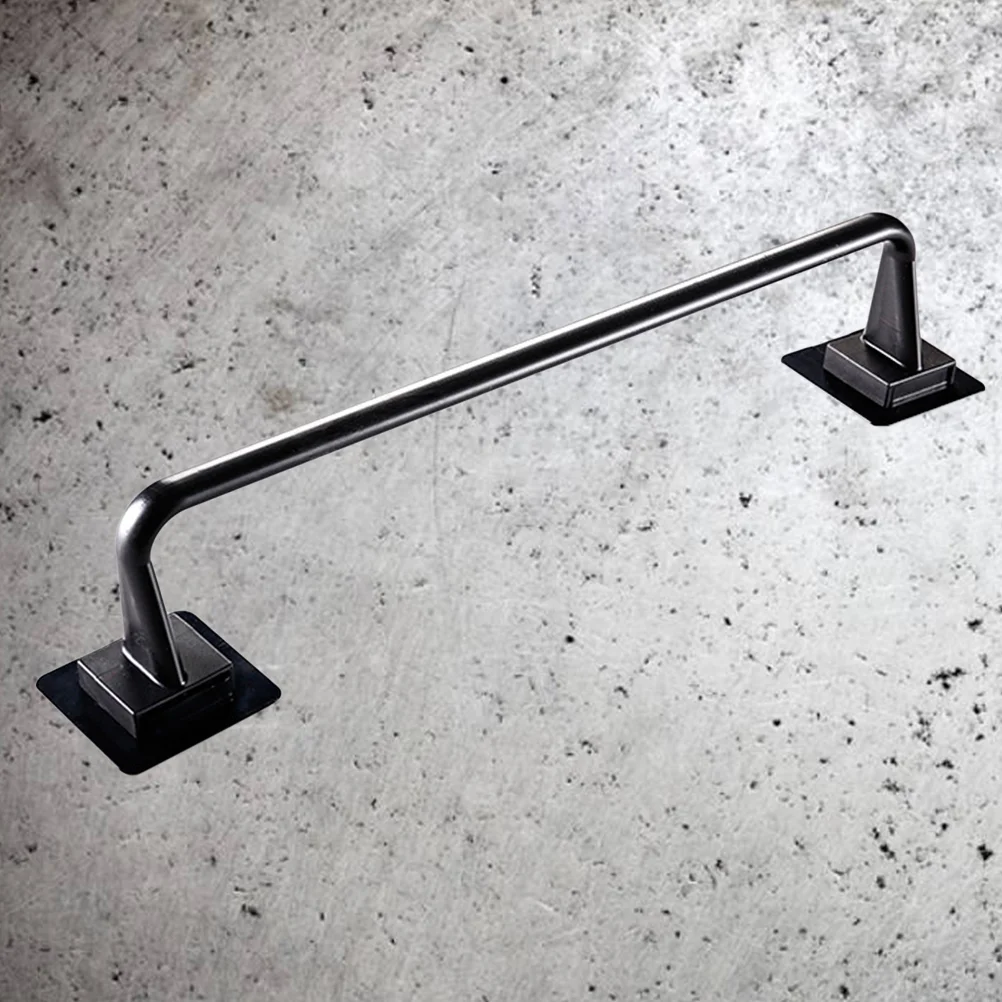 

Towel Rack Bar Holder Bathroom Adhesive Self Wall No Hanger Hanging Organizer Paste Trace Towels Mounted Single Shelf Storage