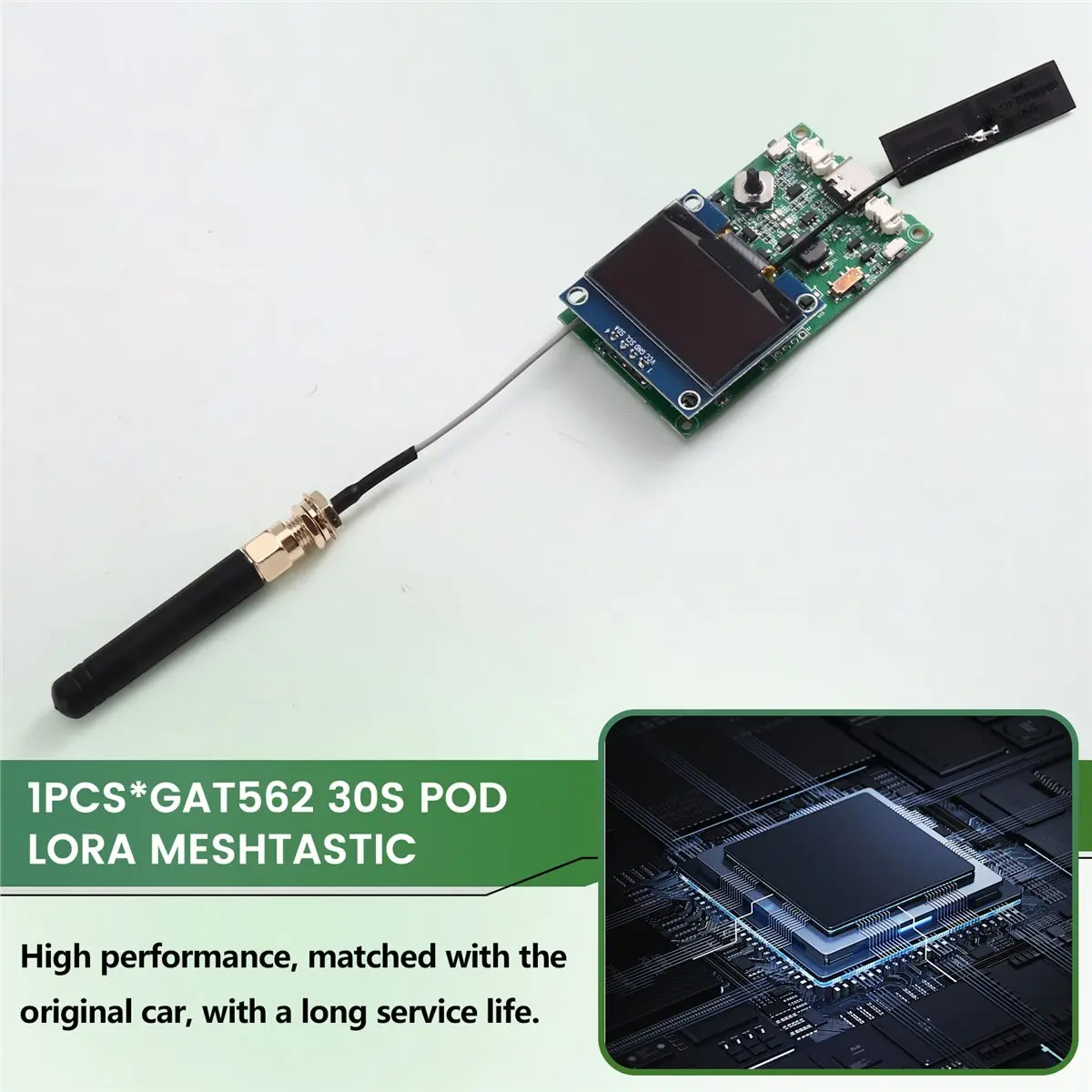 Модуль LoRa Meshcore xin828 GAT562 30S Pod с OLED-дисплеем 1,3 дюйма, RF52840, SX1262, L76K, GPS, 30 дБм, BT, WIFI, 915 МГц (art.: 3920dc2cef12b) - 3920dc2cef12b