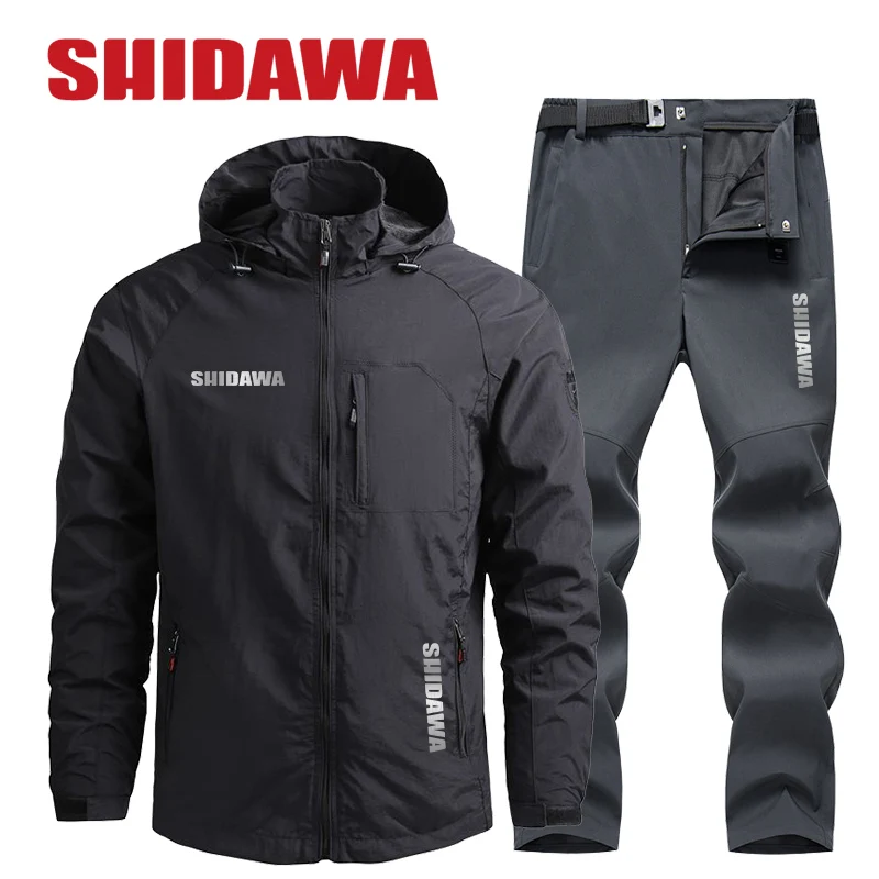 

Новинка, Мужская одежда для рыбалки, весенне-осенние тонкие походные костюмы, уличные спортивные быстросохнущие водонепроницаемые брюки + ...