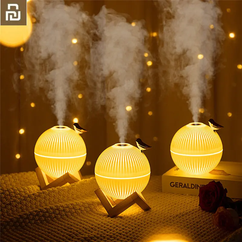 

YOUPIN USB Ultrasonic Cool Mist Maker Air Humidifier with Warm LED Lamp for Home Kids Room Mini Aroma Diffuser Humidificador