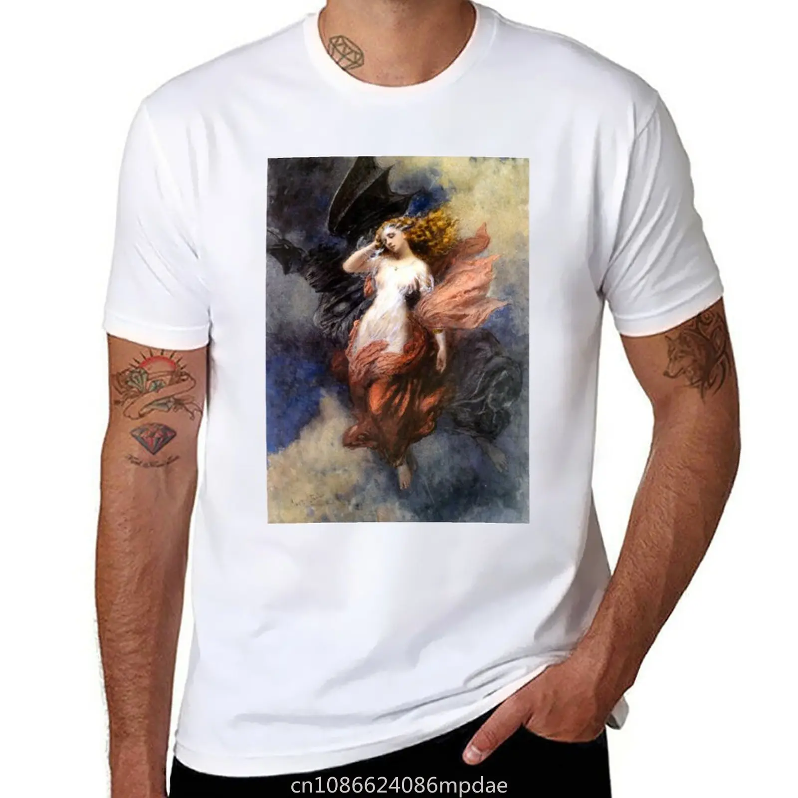 Мужская хлопковая футболка с принтом Death and the Maiden