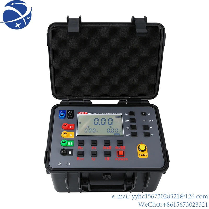 

Yun Yi UNI-T Double Clamp Earth Resistance Tester UT575A Digital Megometer 0-30 kΩ Esr Tester Grounding Meter Ommeter Data Stora