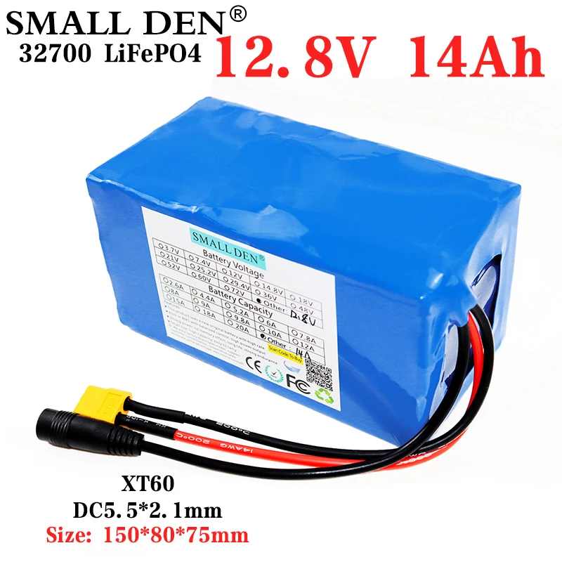 

12.8V 14Ah 32700 Lifepo4 Battery Pack 4S2P Same port charge and discharge With 40A Balanced BMS Sprayer device 12V Power Supply
