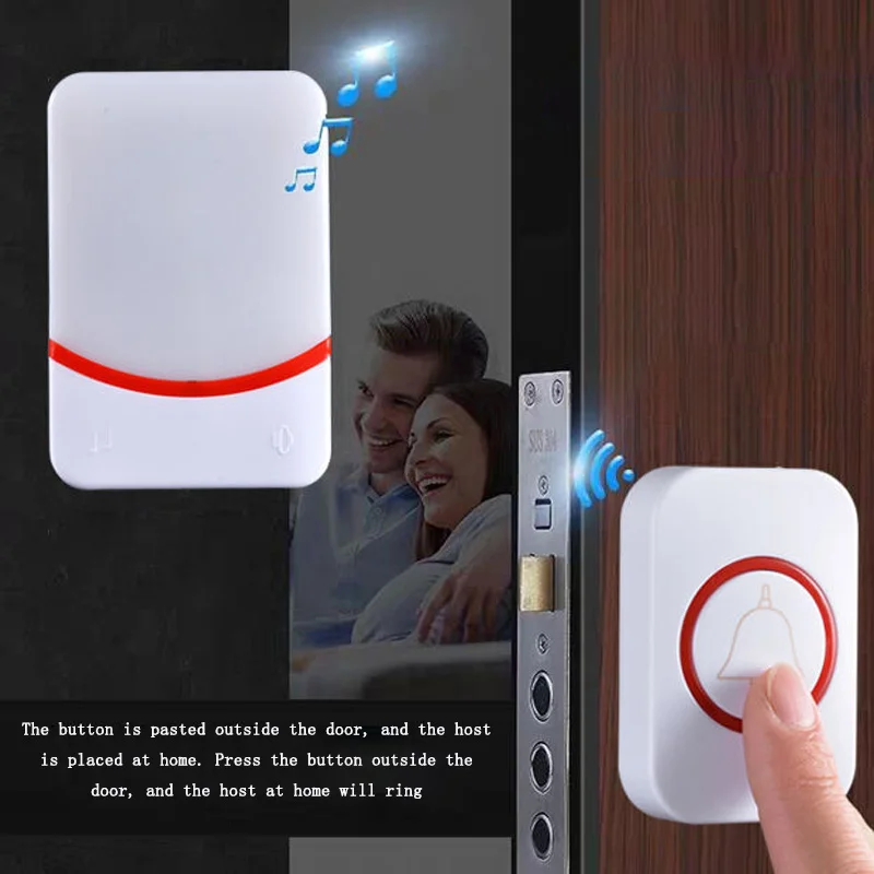 

Outdoor Wireless Remote Colorful Flash Doorbell Elderly Pager Cold Resistance DC Door Bell Built-in Reinforced Signal Antenna