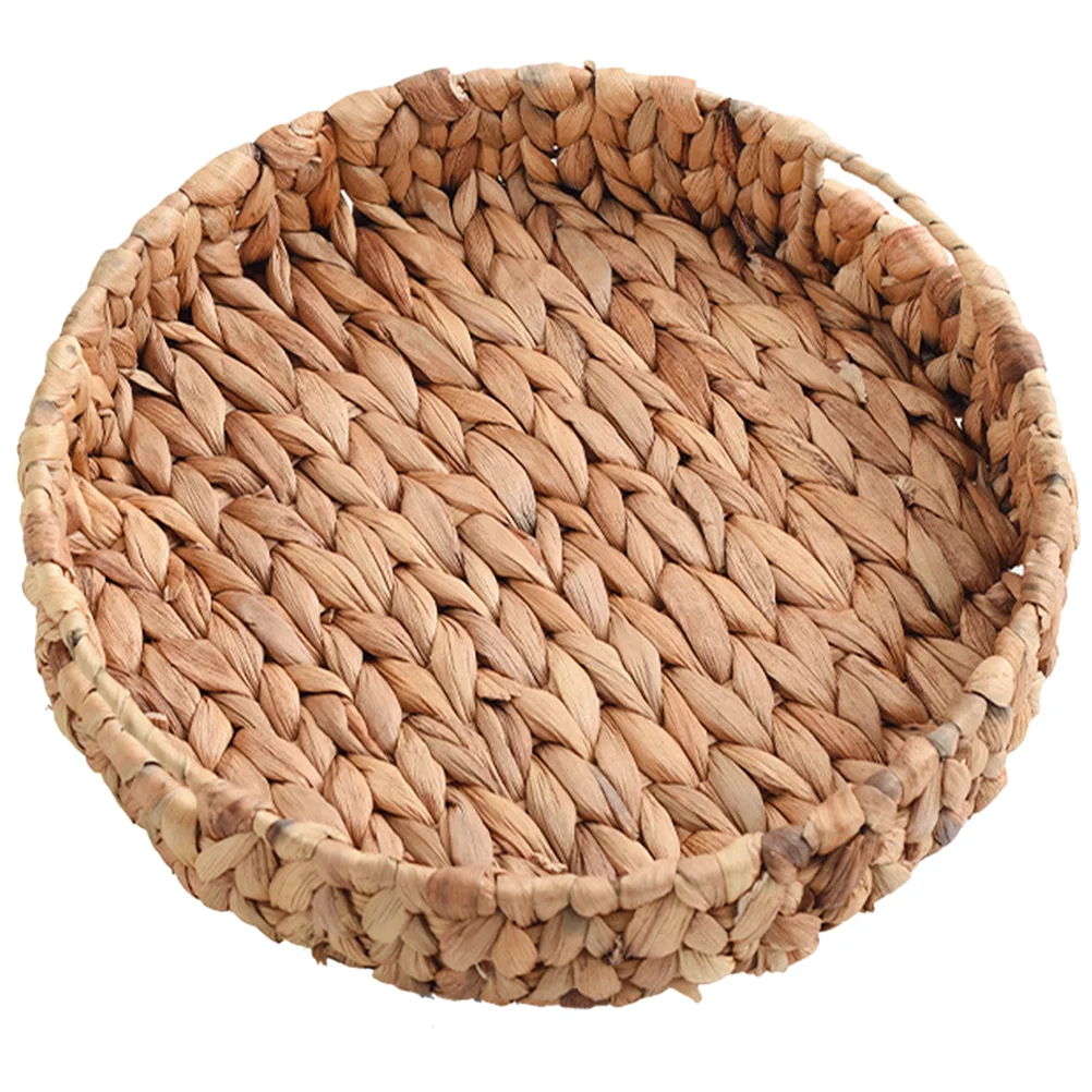 

Basket Tray Serving Fruitwoven Wicker Rattan Holder Platter Storage Plate Snack Water Hyacinth Bread Jewelry Dish Egg Dessert