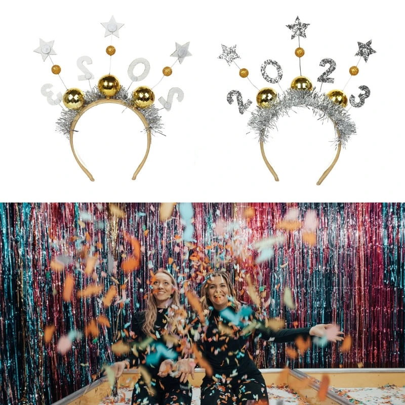 

2023 головная повязка Новогодняя головная повязка с новым годом головная повязка для волос Новогодняя Вечеринка головной убор