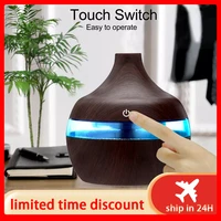 air humidifier household essential aroma oil diffuser ultrasonic wood grain mist maker with intelligent touch usb humidificador