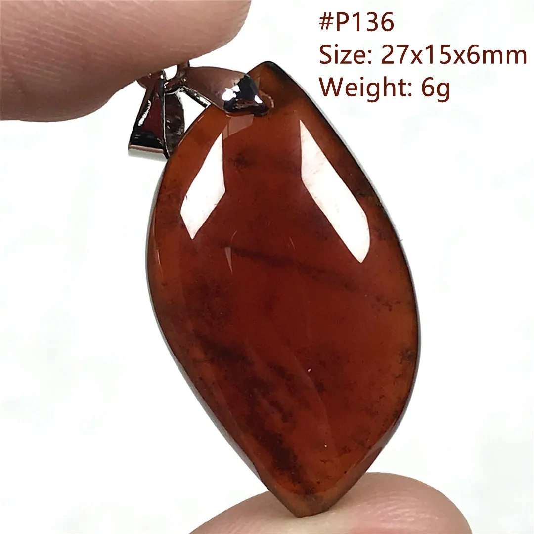 

Подвеска из натурального красного граната для женщин и мужчин, лечебный подарок, хрустальные бусины 27x15x6 мм, Серебряный кулон рейки, драгоценный камень, AAAAA