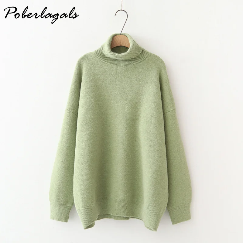 

Basic Winter Cashmere Turtleneck Sweater Women Knitted Pullovers Autumn O Neck Loose Warm Soft Sweater Female Knitwear Jumper