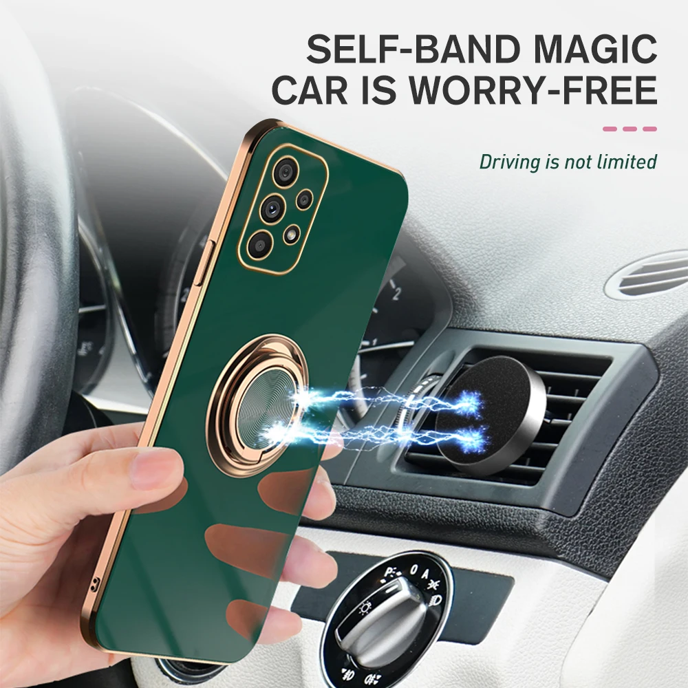 Гальванизированный Магнитный чехол с кольцом-держателем для samsung galaxy A53 A73 A33 A13 A52