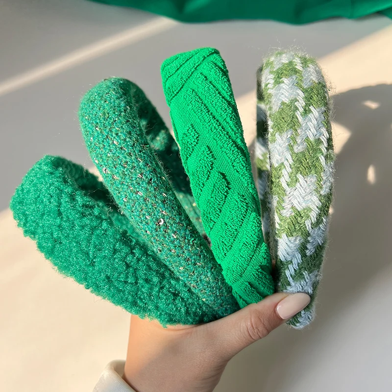 

Ободок для волос Однотонный женский, плетеная повязка на голову из овечьей шерсти, однотонная, с широкой полосой, аксессуар на голову, 2022