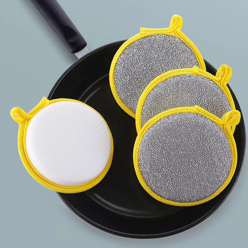 

6 шт./компл., двусторонняя губка для мытья посуды