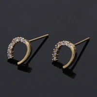 fashion korean earrings for women u shape horseshoe stud earrings charming inlay zircon alloy ear stud girl ear ring wholesale