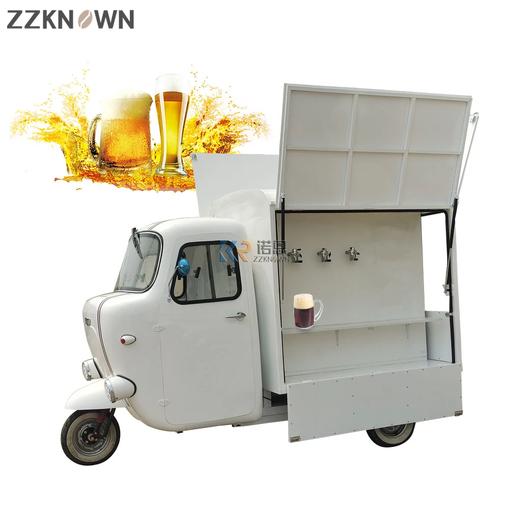

Customized Beer Bar Cart Mobile Food Kitchen Electric Coffee Wine Van Carts Tricycle for Sales