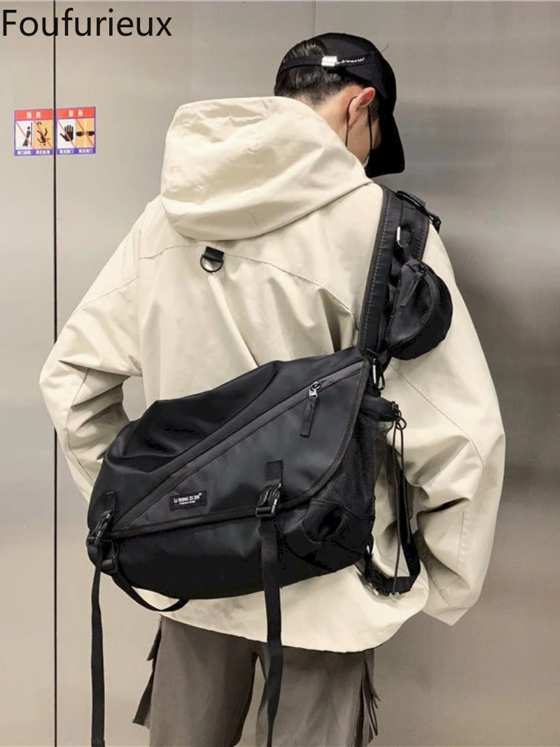 

Foufurieux 2022 Messenger Bag Men Hanging Messenger Bag Nylon Retro Girls Boys Outdoor Express Messenger Bag Shoulder Bag Campus