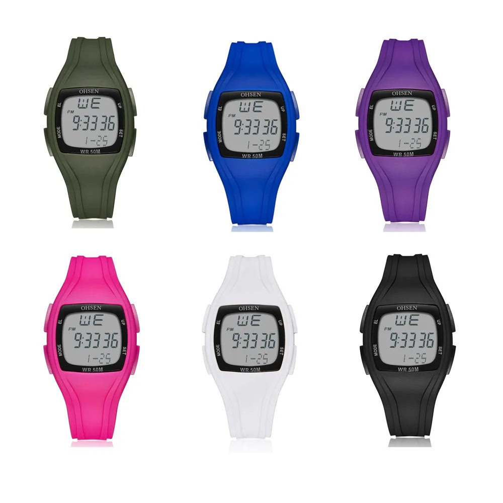 

Women Digital Watches Fashion Blue Purple Silicone Waterproof Sport Watches Lover Wristwatch For Men Girls Gifts Relogio Feminin