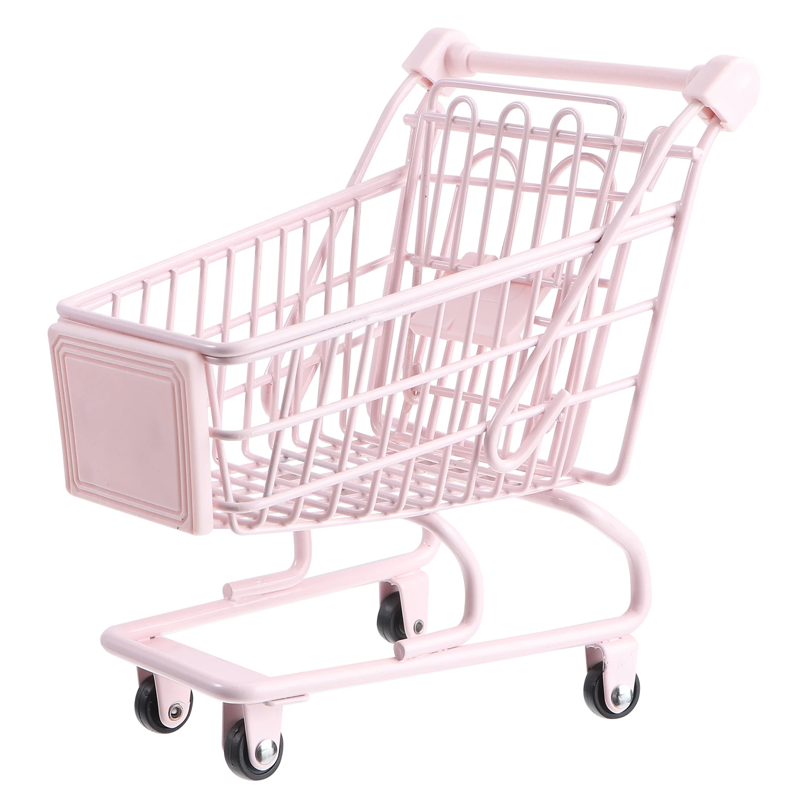 

Simulation Mini Supermarket Shopping Cart Iron Trolly Desktop Storage Basket Holder Toy Decoration For Kids Gift